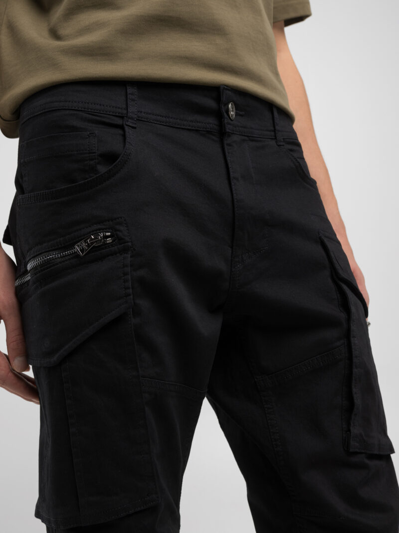 joe comfort cotton twill black trousers