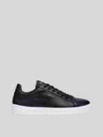 polys w clean leather lace up black sneakers 1
