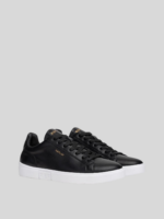 polys w clean leather lace up black sneakers 2