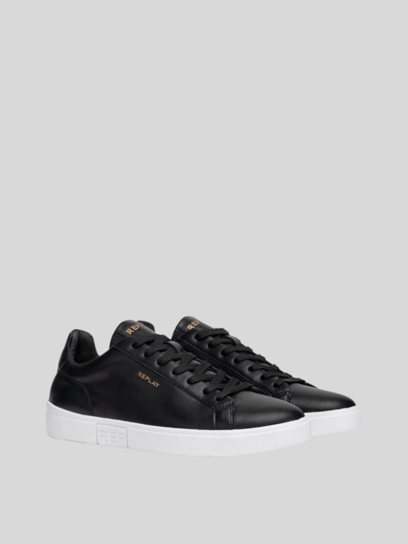 polys w clean leather lace up black sneakers 2