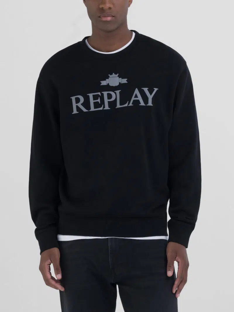 black sweatshirt with archival logo