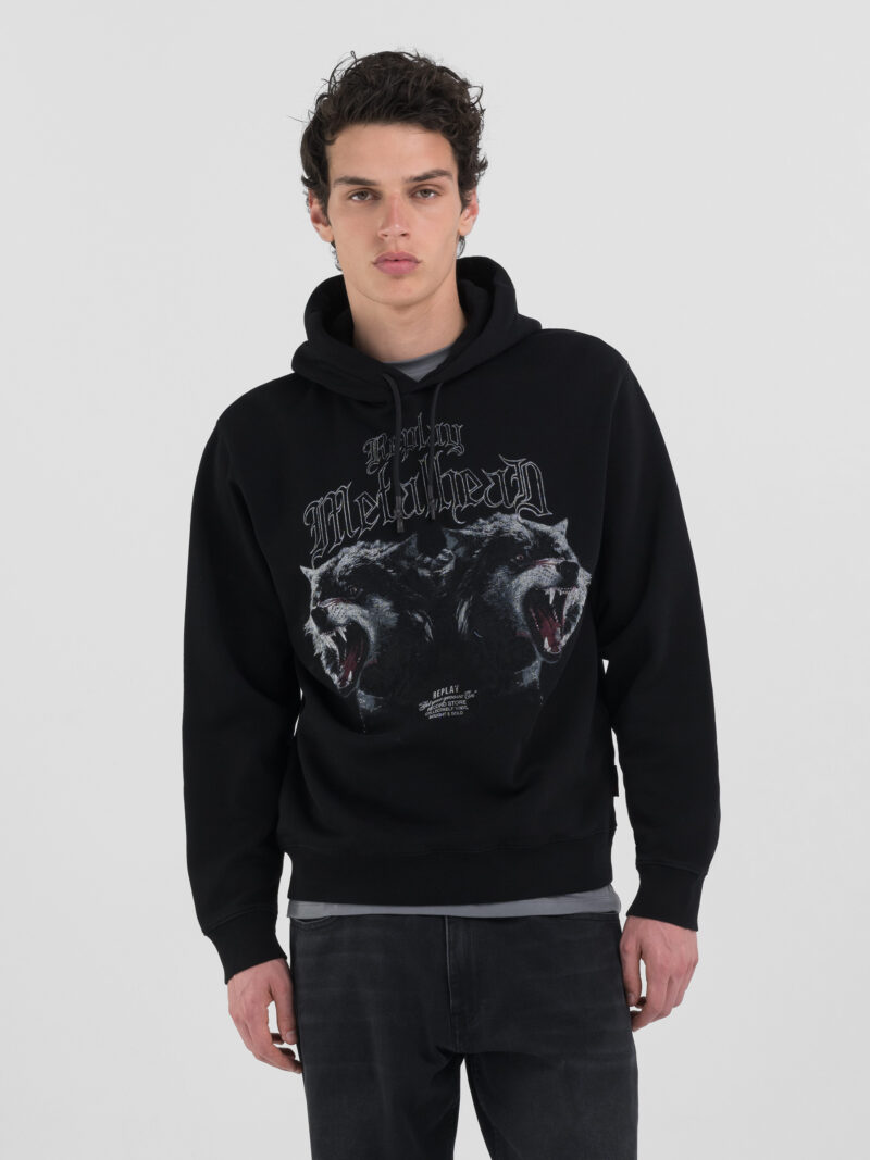 black dog print sweatshirt