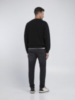 black regular fit crew neck sweatshirt