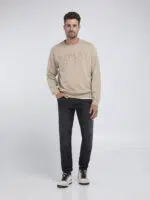 black regular fit crew neck sweatshirt (copy)