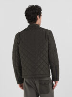 full zip technical dark olive fabric jacket