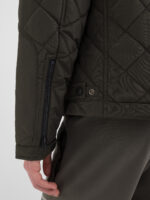 full zip technical dark olive fabric jacket