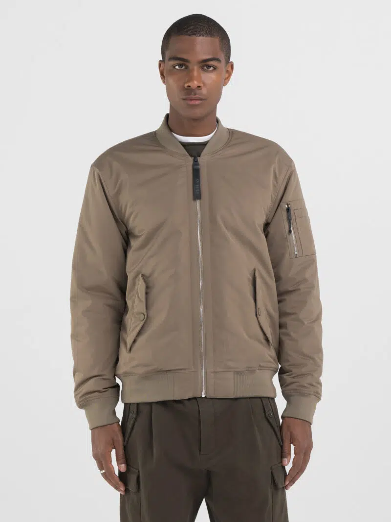 light mud poly satin jacket