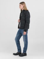 quilted and padded mud green jacket
