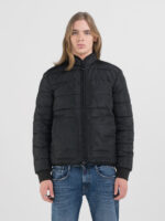 quilted and padded mud green jacket