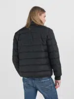 quilted and padded mud green jacket