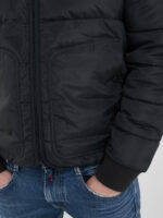 quilted and padded mud green jacket