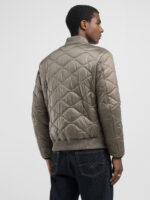 full zip technical fabric dark olive jacket