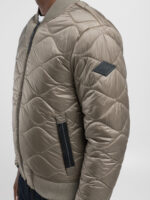 full zip technical fabric dark olive jacket