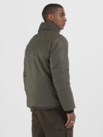 full zip mud green jacket with pockets