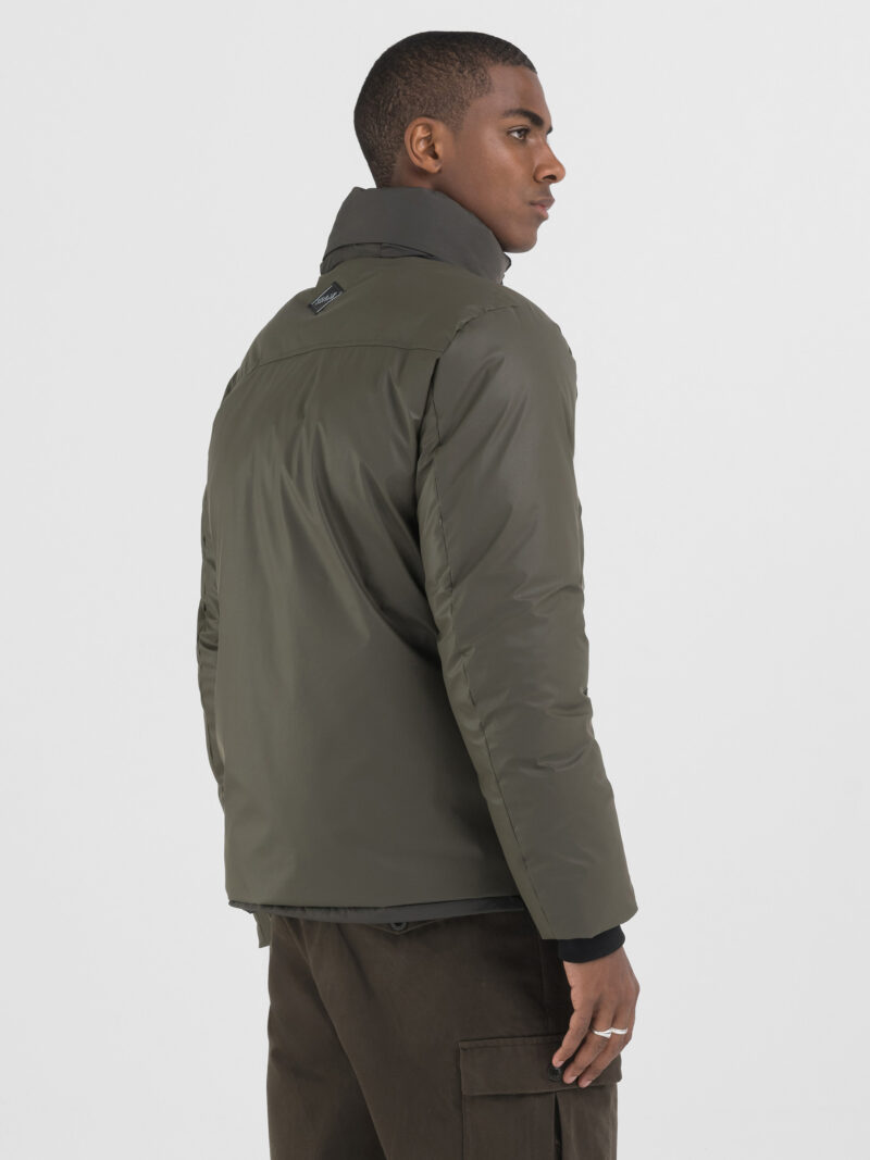 full zip mud green jacket with pockets
