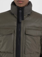 full zip mud green jacket with pockets