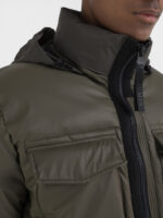 full zip mud green jacket with pockets