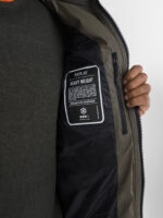 full zip mud green jacket with pockets