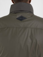 full zip mud green jacket with pockets