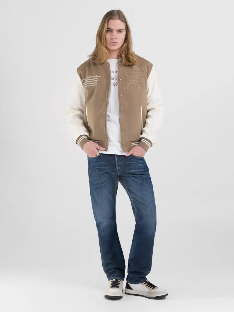 beaver varsity jacket with lettering