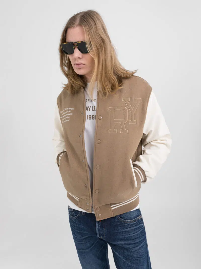 beaver varsity jacket with lettering