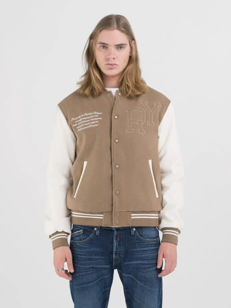 beaver varsity jacket with lettering