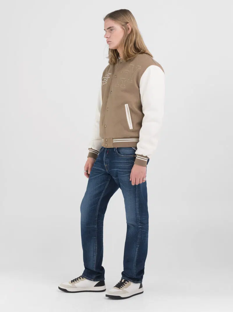 beaver varsity jacket with lettering