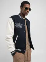 beaver varsity jacket with lettering