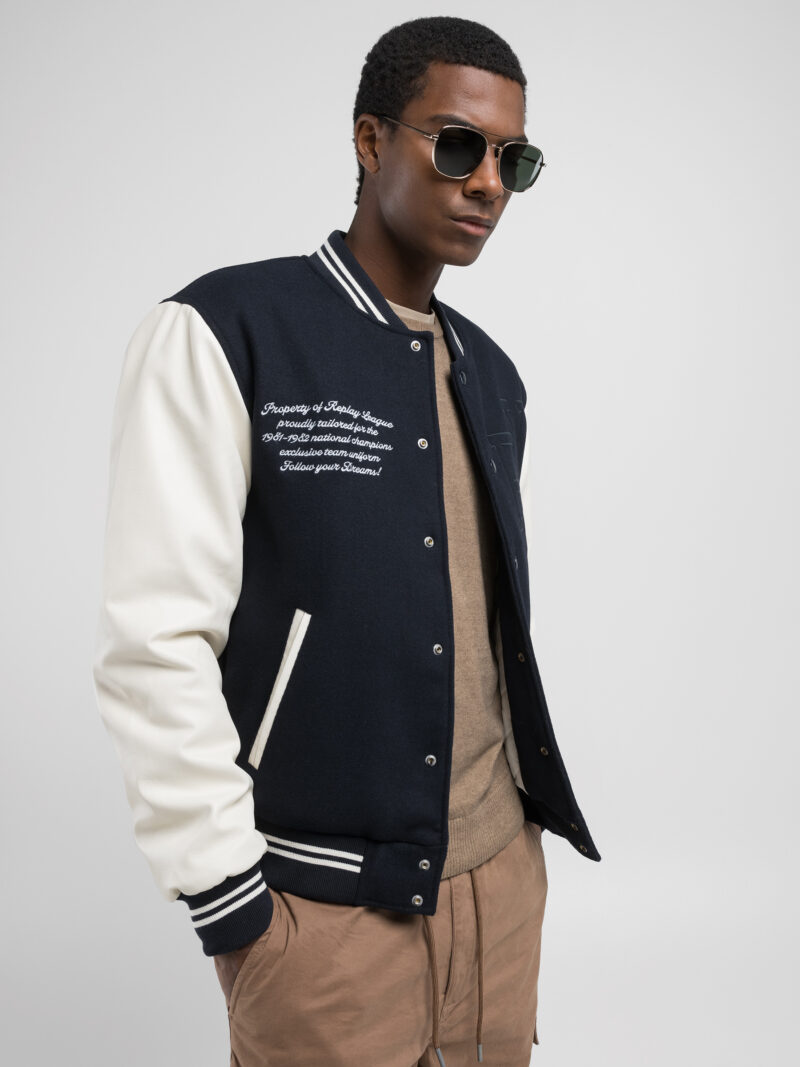 beaver varsity jacket with lettering
