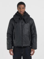 black hooded poplin jacket