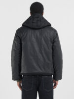 black hooded poplin jacket