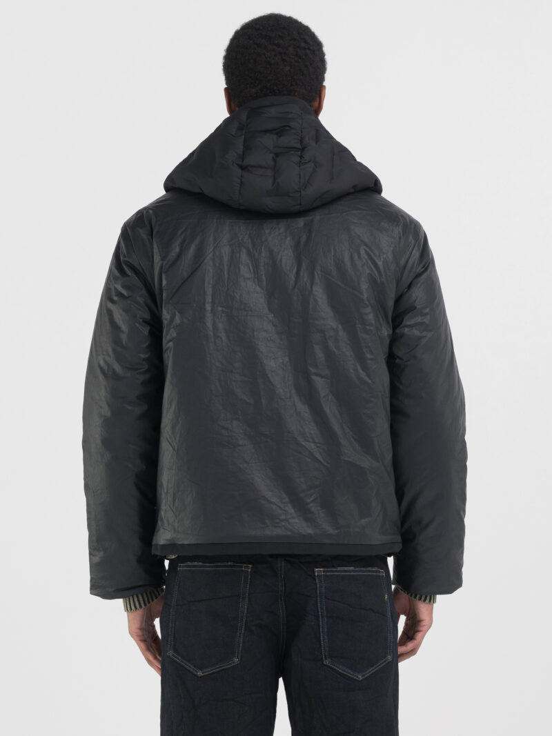 black hooded poplin jacket
