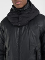 black hooded poplin jacket