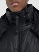 black hooded poplin jacket