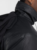 black hooded poplin jacket