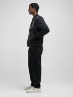 poly satin black bomber jacket with tiger
