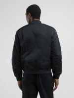 poly satin black bomber jacket with tiger