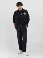 micro poly oxford shirt black jacket