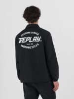 micro poly oxford shirt black jacket