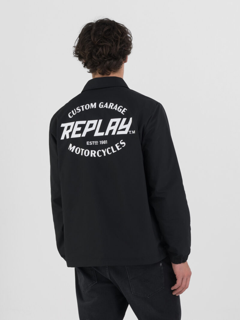 micro poly oxford shirt black jacket