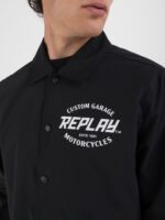 micro poly oxford shirt black jacket