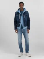 dark blue denim jacket