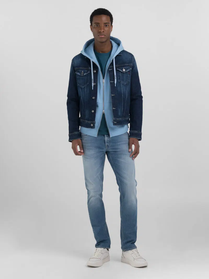 dark blue denim jacket