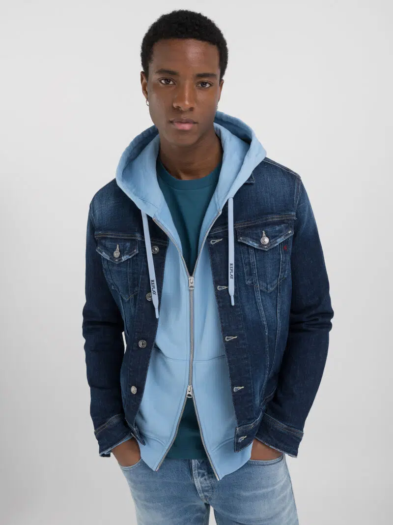 dark blue denim jacket