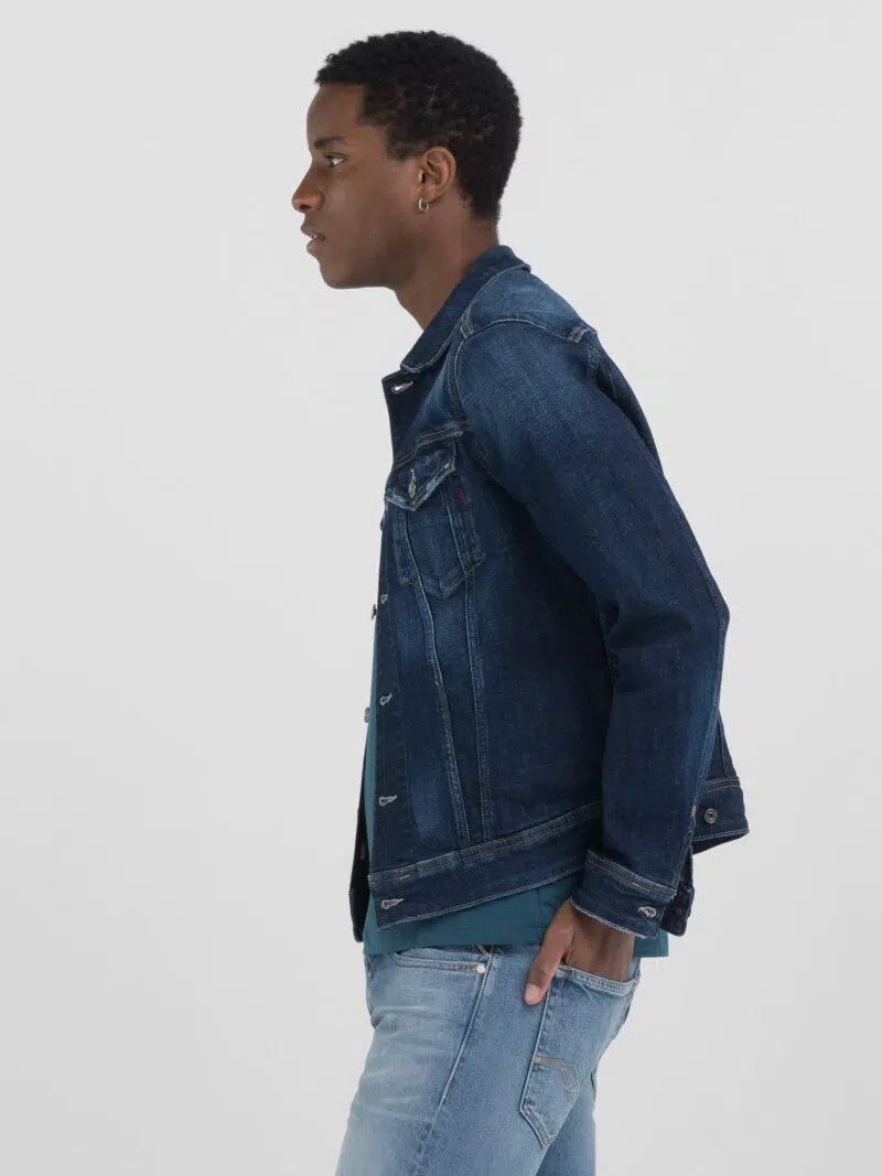 dark blue denim jacket