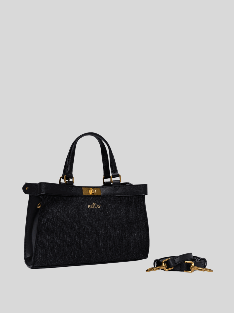 tote synthetic black bag