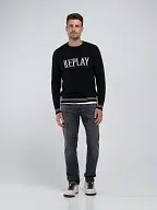 maglia black jacquard logo sweater weater maglia black