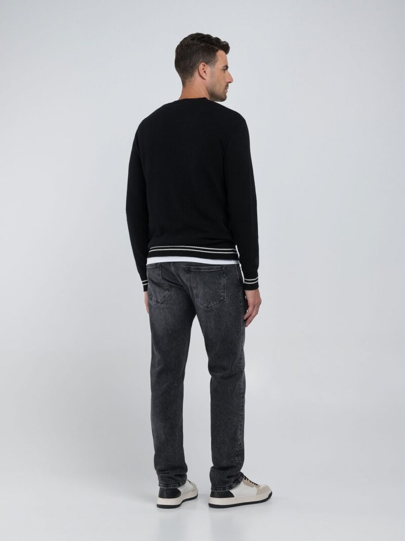 maglia black jacquard logo sweater