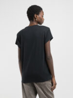 black boxy jersey t shirt with logo
