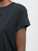 black boxy jersey t shirt with logo